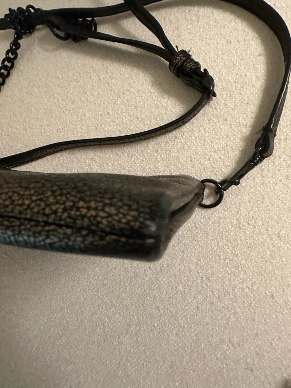 Coach Metallic Pewter Leather Wristlet Crossbody Bag - Picture 8 of 9